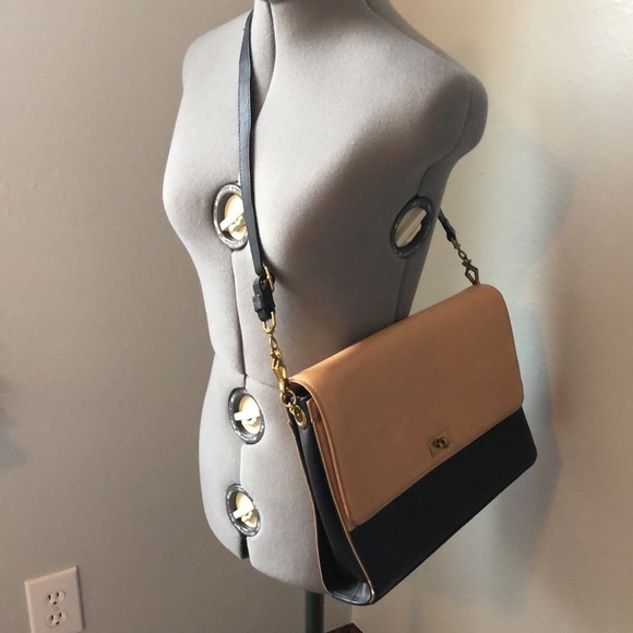 J. Crew bicolor large leather satchel briefcase - Picture 13 of 14